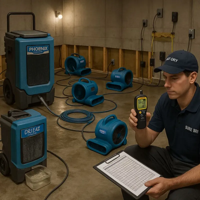 Structural Drying and Dehumidification process in Fairfax, IA